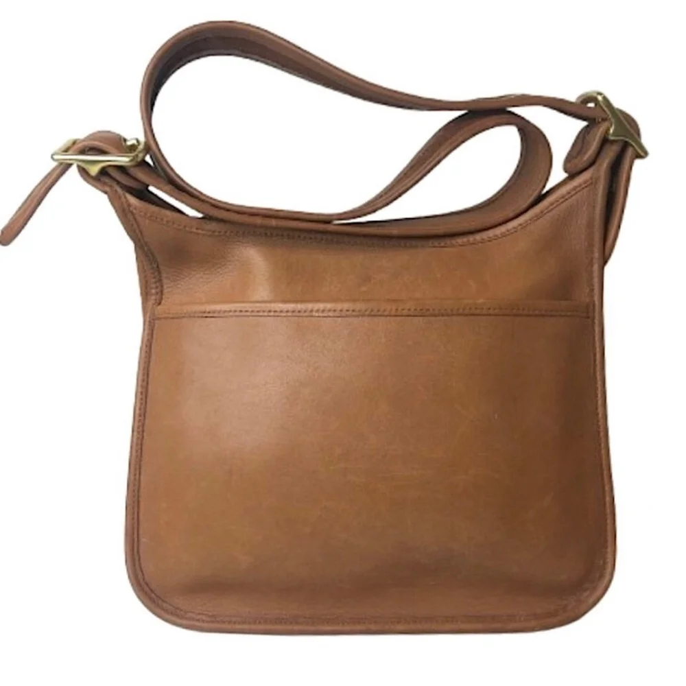 Vintage COACH Legacy Zip Camel Glove-Tanned Leather Shoulder Bag USA 9966